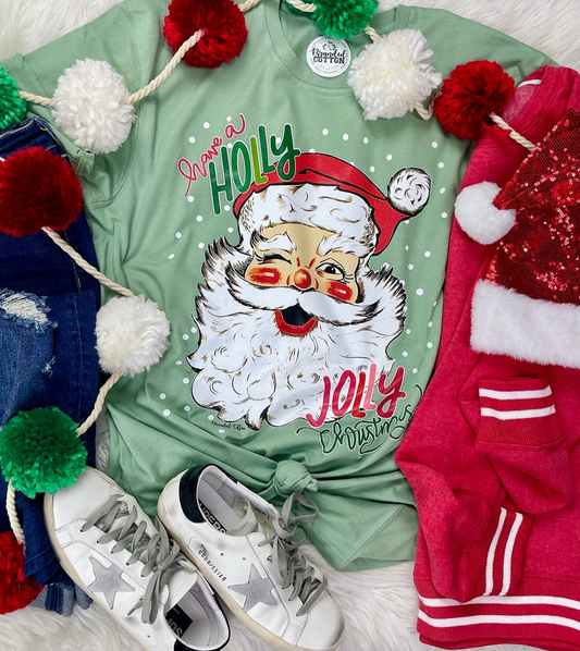 Holly Jolly Christmas Santa Tee