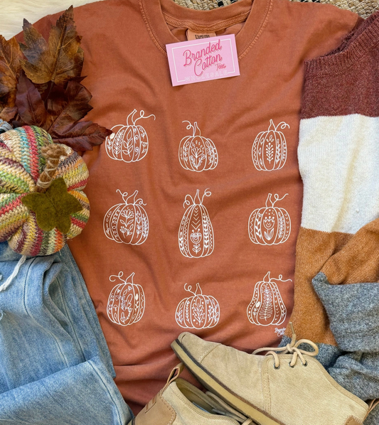 White Repeat Pumpkin Tee