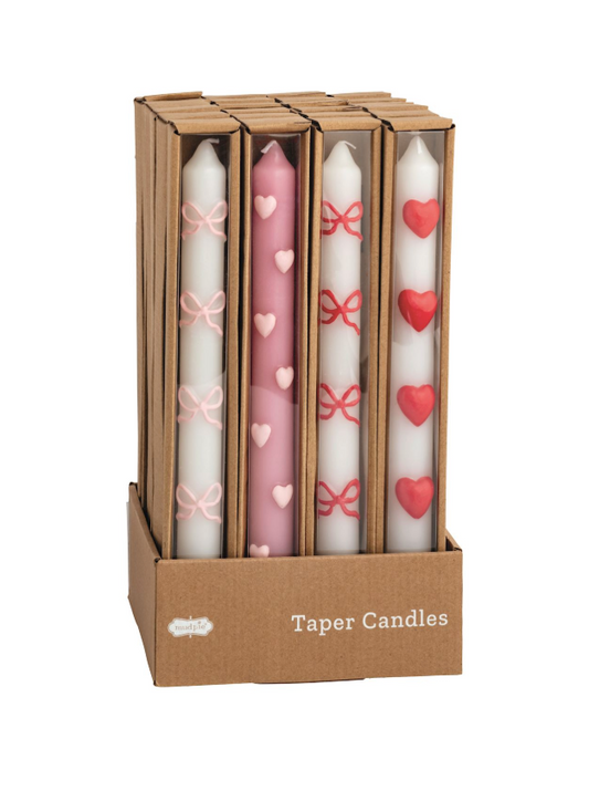 MT Bow Heart Taper Candles