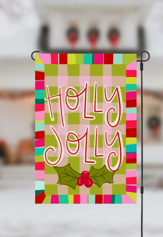 Holly Jolly Jewel Garden Flag
