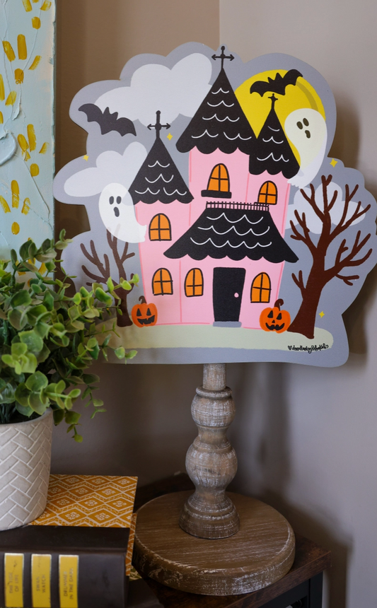 Pink Haunted House Topper