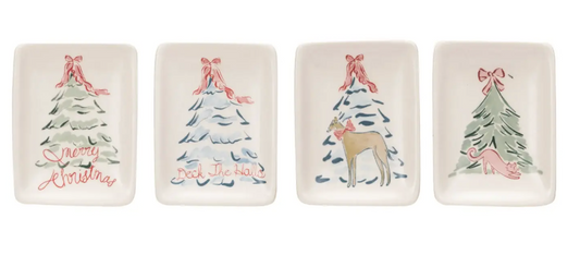 MT Assorted Christmas Tree Stoneware Dish