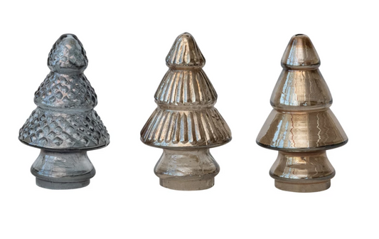 MT Assorted Neutral Embossed Glass Tree