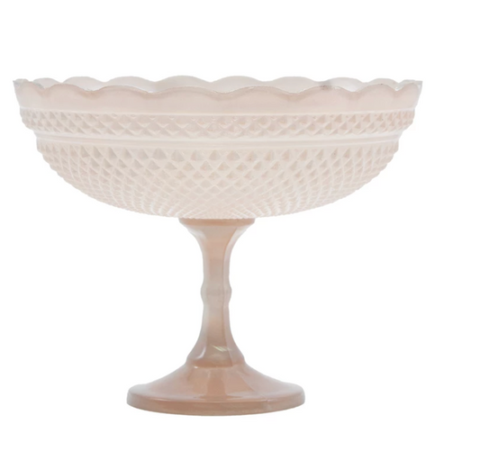 Blush Scalloped Footed Bowl