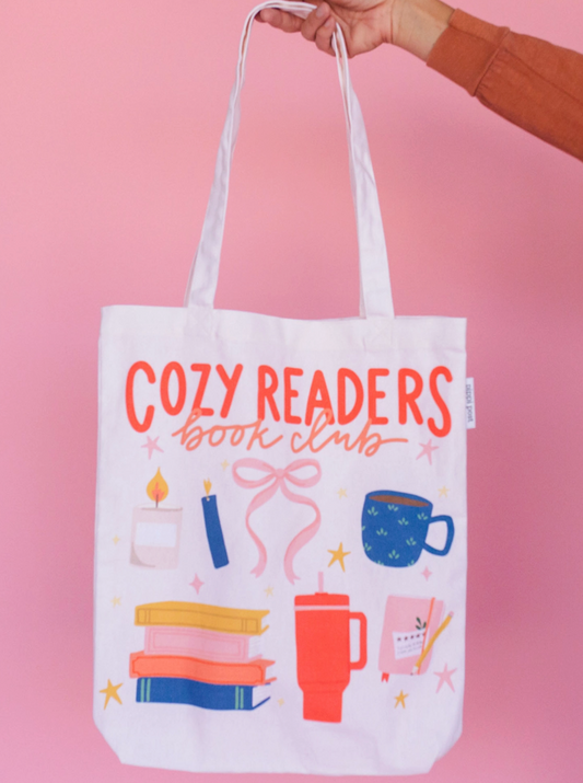 Cozy Readers Book Club Canvas Tote Bag