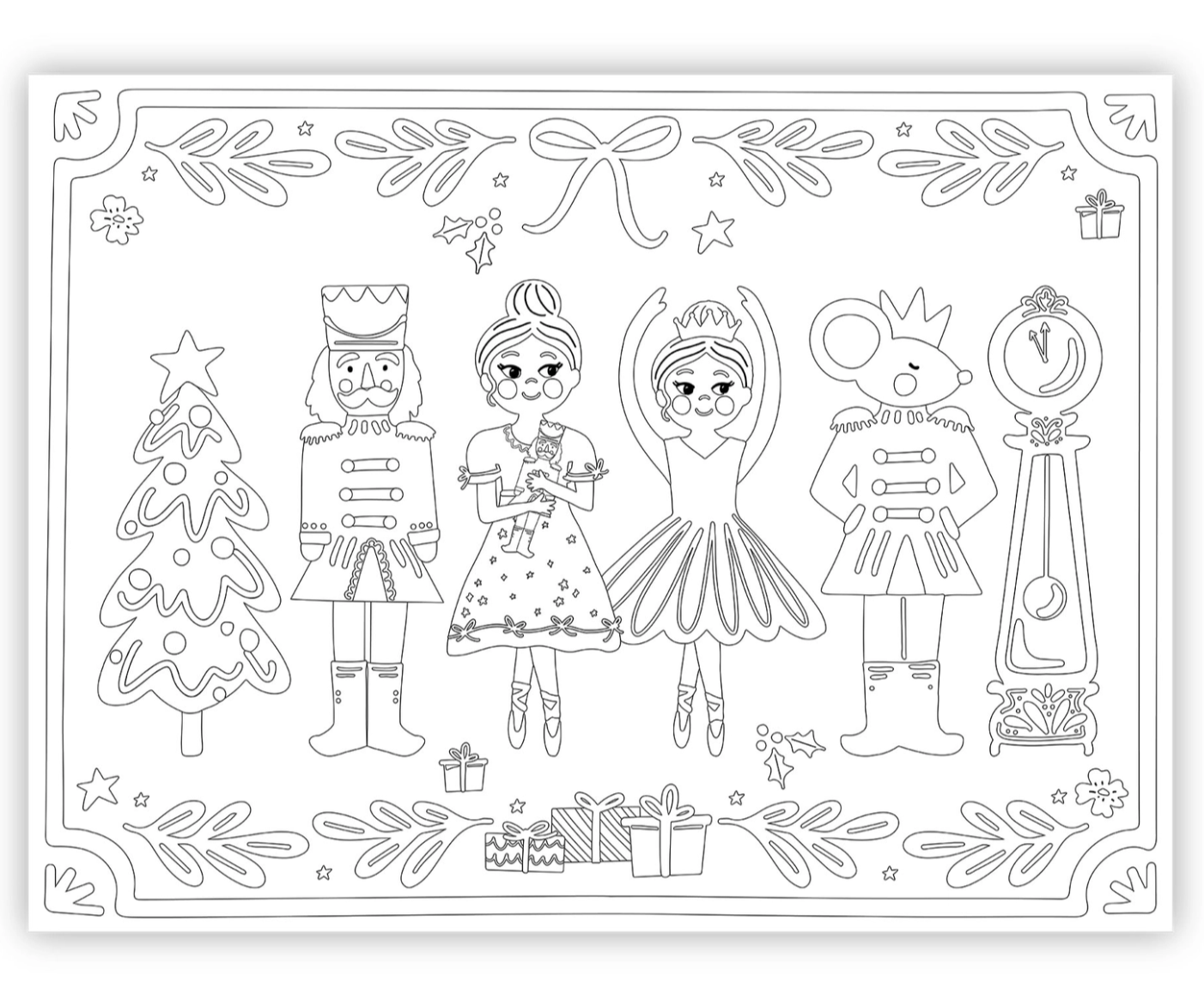 MT Nutcracker Coloring Christmas Placemats