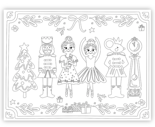 MT Nutcracker Coloring Christmas Placemats