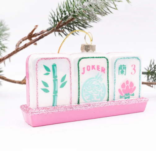 MT Mahjong Tile Glass Ornament