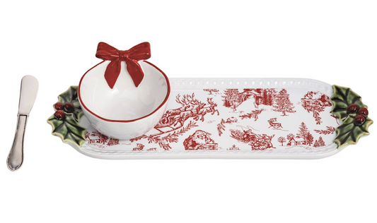 MT Holly & Bow Hostess Tray Set