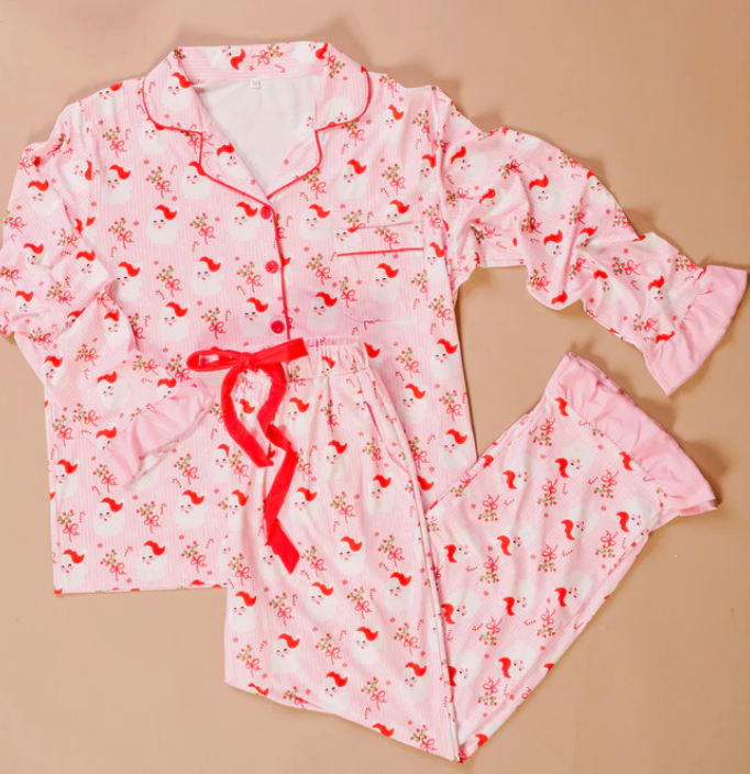 MT Holly Jolly Santa Pajama Top