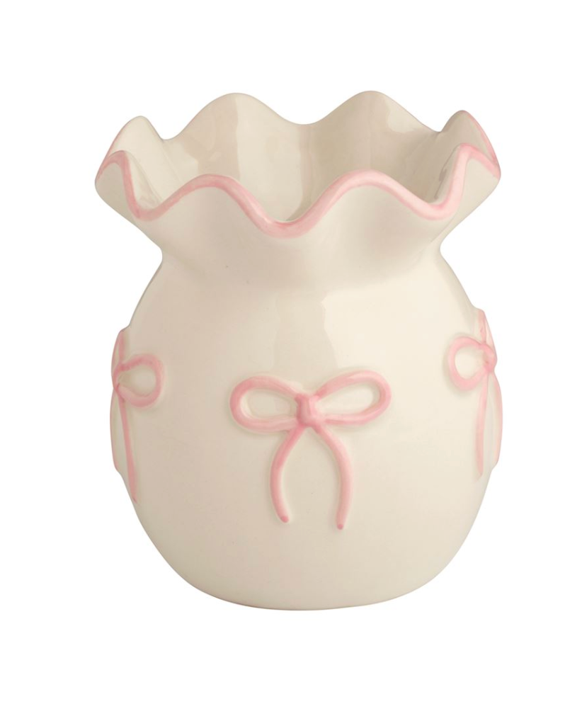 MT Dainty Bow Ruffle Bud Vase