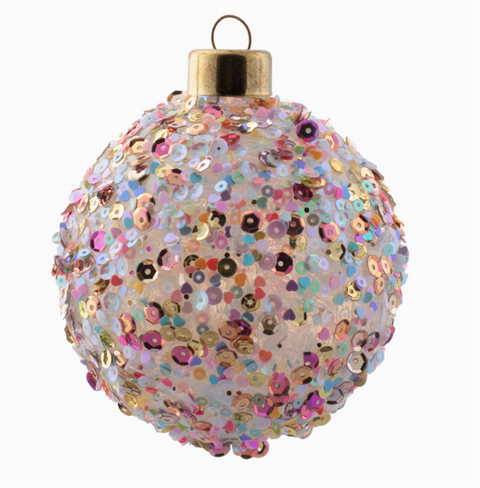 MT Sequin Confetti Glass Ornament