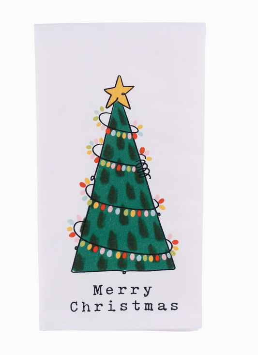 Merry Christmas Twinkle Light Tea Towel