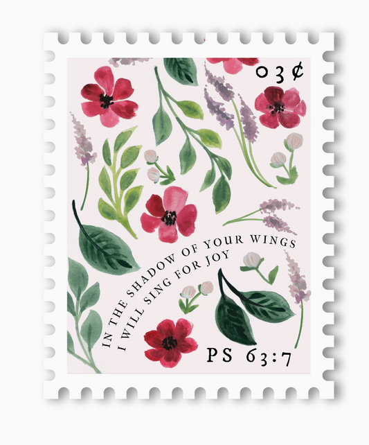 Psalm 63:7 Stamp Sticker
