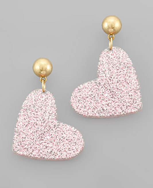 Heart Glitter Earrings
