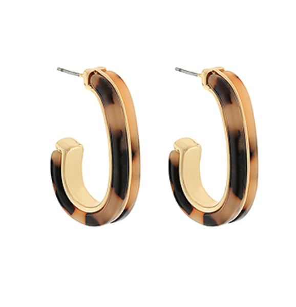 Tortie Hoop Earrings