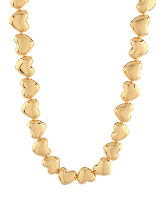 Linked Puffy Heart Necklace