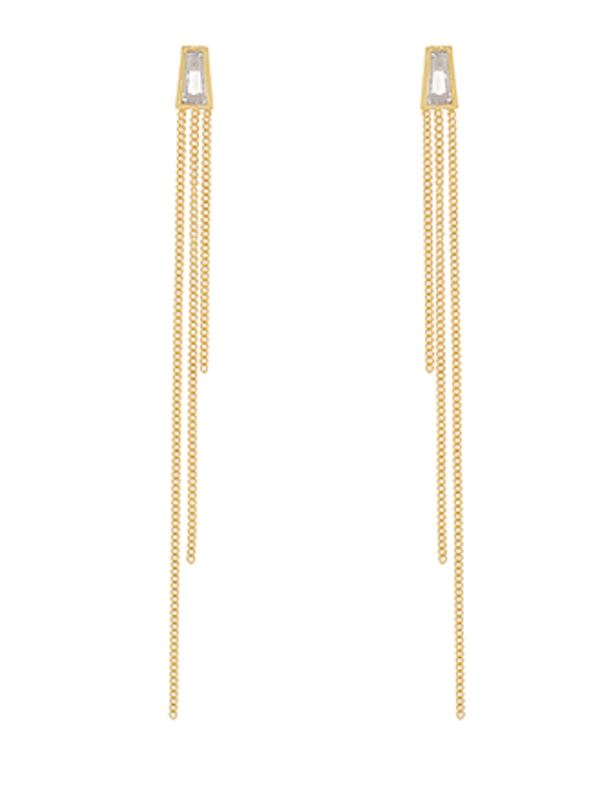 Baguette Chain Linear Earrings