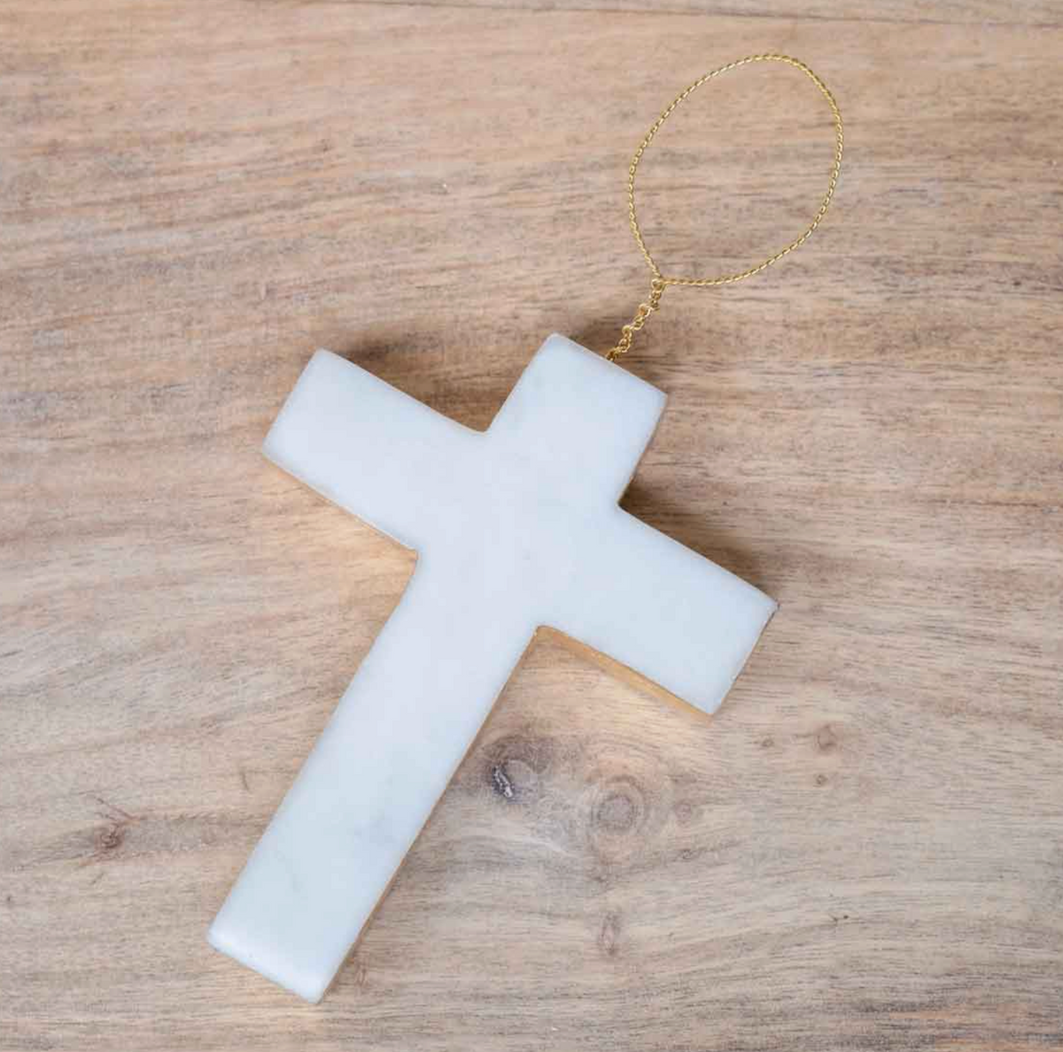 Cross Marble Ornament