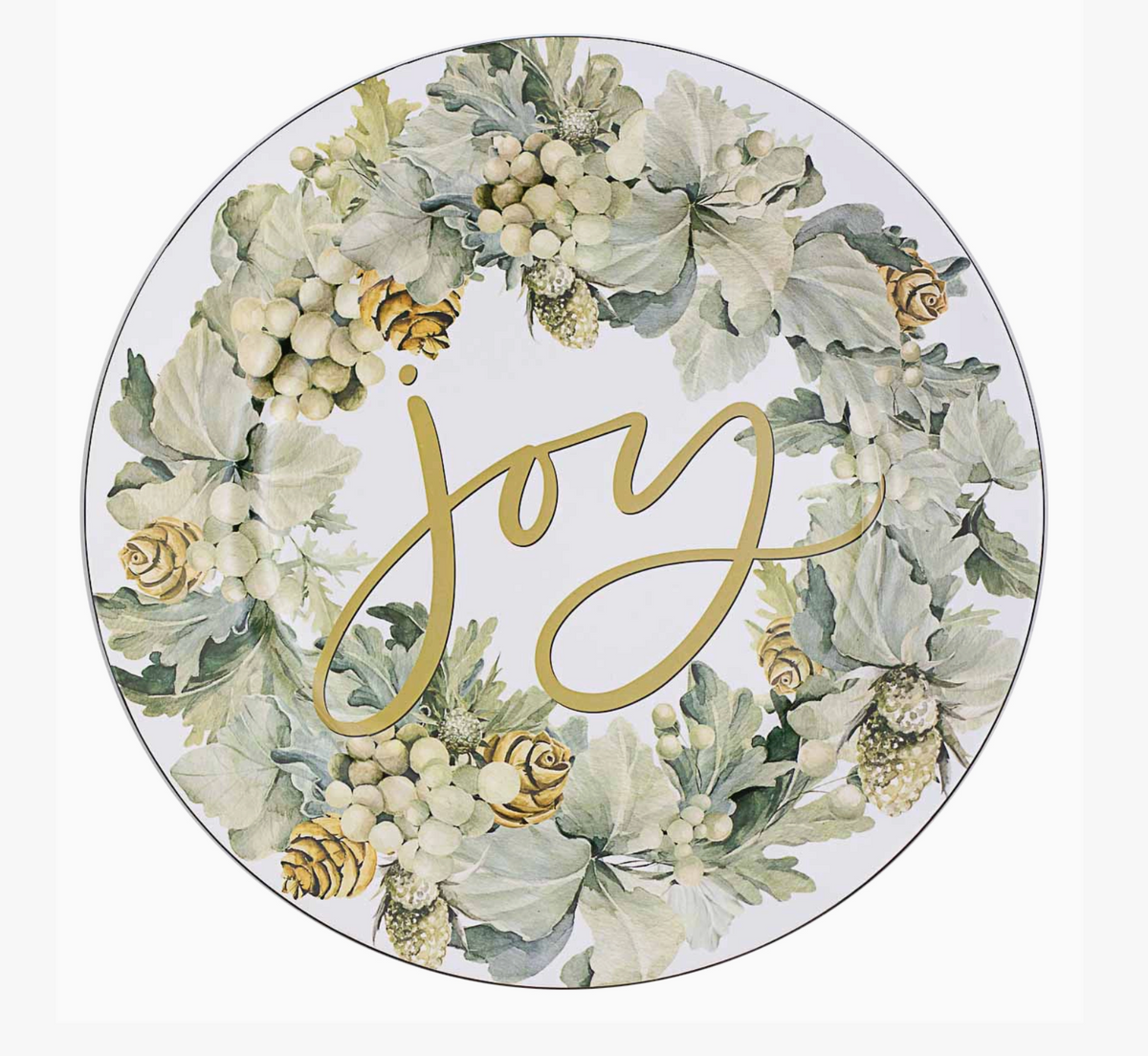 Emerald Wreath Joy Charger