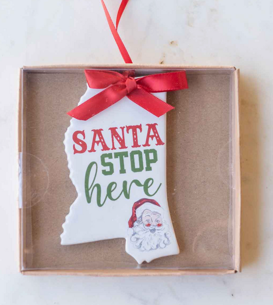 Mississippi Santa Stop Here Ornament