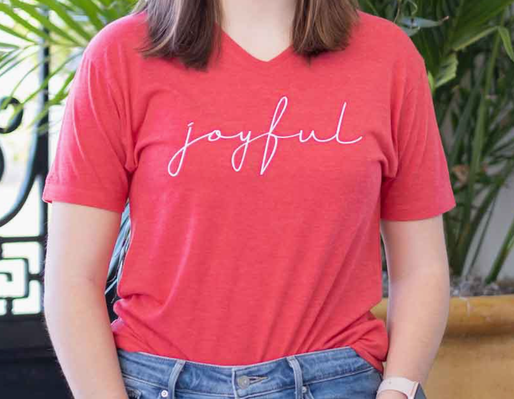 Joyful V-Neck T-Shirt XS