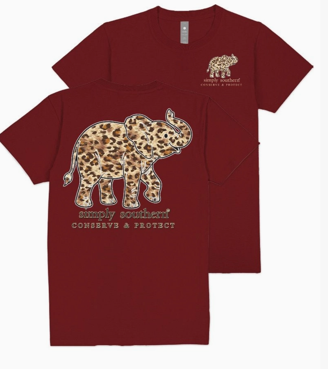 Leopard Patterned Elephant Short Sleeve Shirt