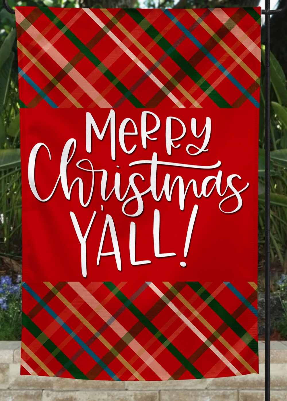 Garden Flag- Plaid Merry Christmas Y'all!