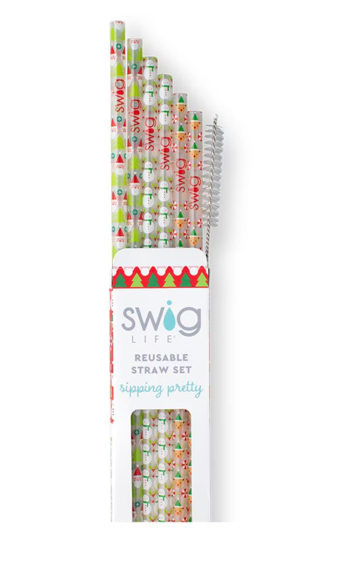 Christmas Reusable Straw Set