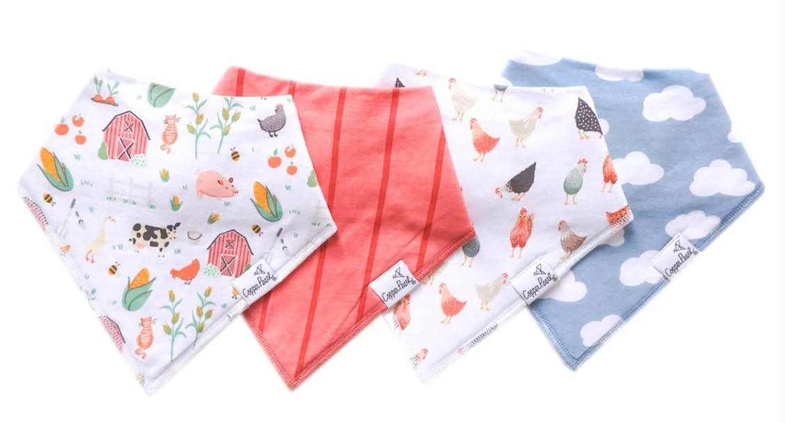Copper Pearl Bandana Bib Set