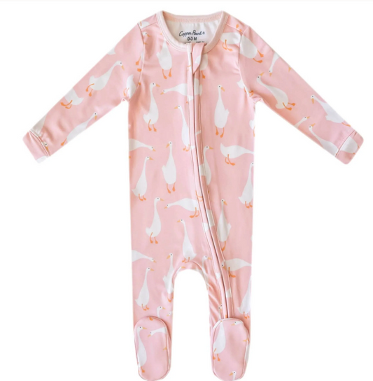 Copper Pearl Zip-Up Footie