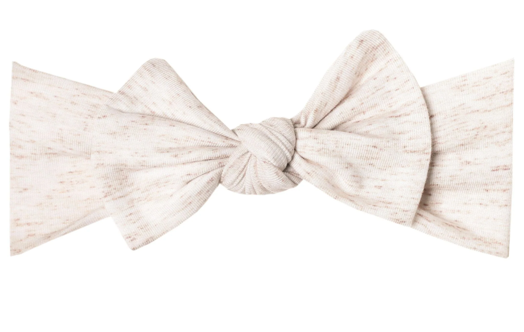 Copper Pearl Knit Headband Bow