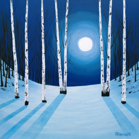 Calm Winter Night Painting Class $35 1-15-26 6:00-8:00