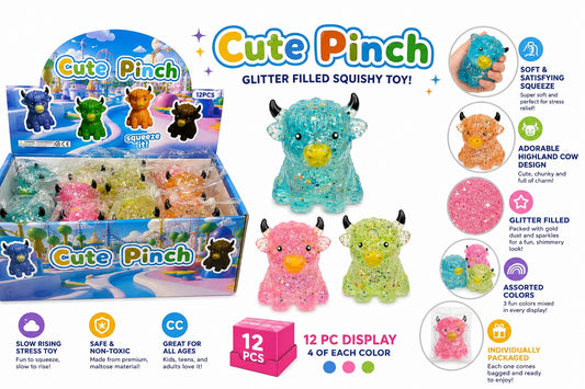 Highland Cow Glitter Sugar Squishy