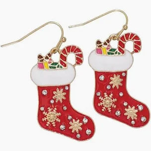 Red Stocking Earrings