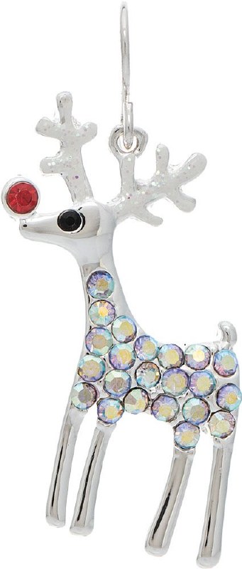 Silver Rudolph Crystal Earrings
