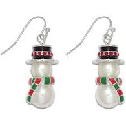 Snowman With Scarf Earrings
