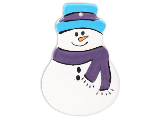 Hand Painted Ceramic Snowman Ornament