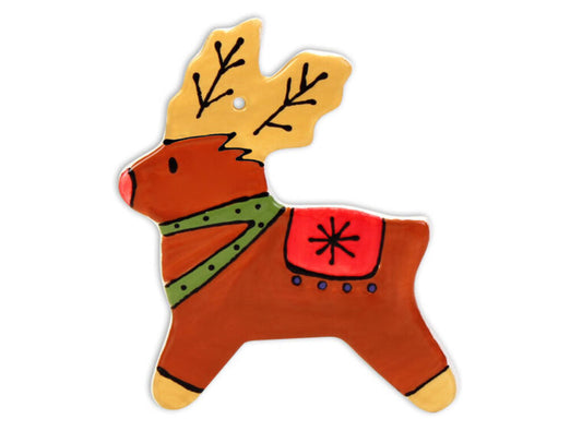 Ceramic Hand Detailed Reindeer Ornament