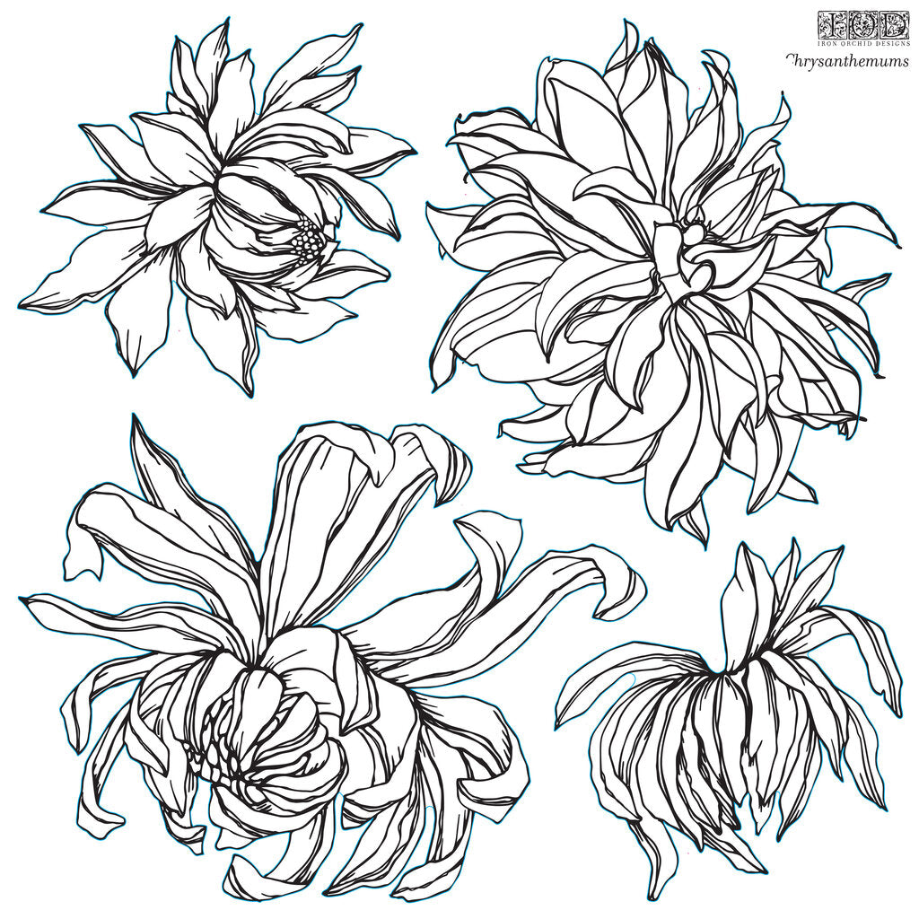 Chrysanthemum 12x12 Decor Stamps