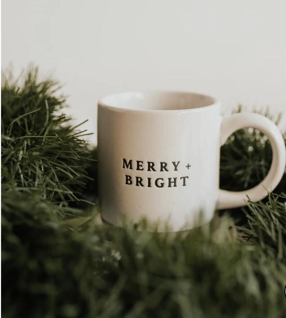 Merry and Bright Stoneware Coffee Mug