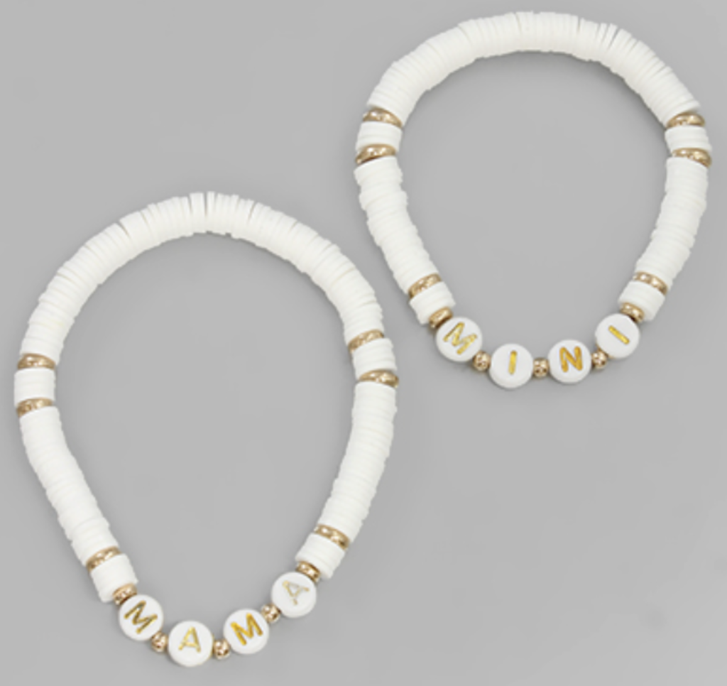 Mama & Mini Bracelet Set- White