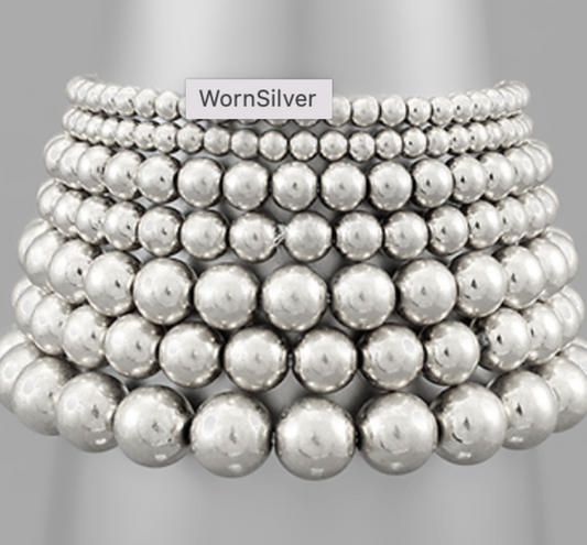 7 Row Metal Ball Bracelet