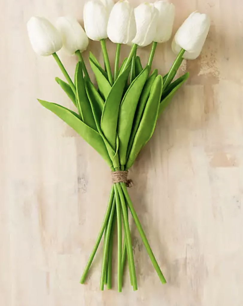 White Tulip Bunch- Set of 9