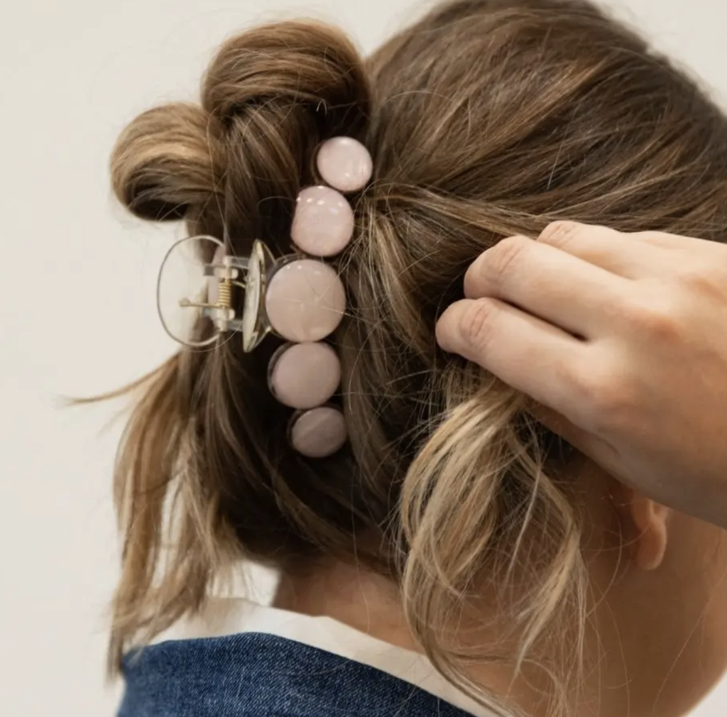Dots Claw Clip- Pink