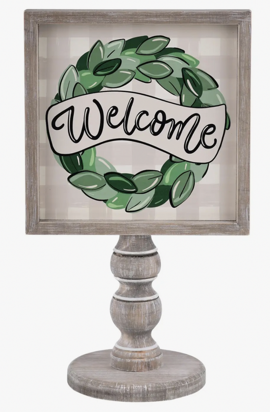 Magnolia Wreath Welcome Stand