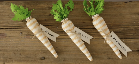 Fabric Striped Carrot- Happy