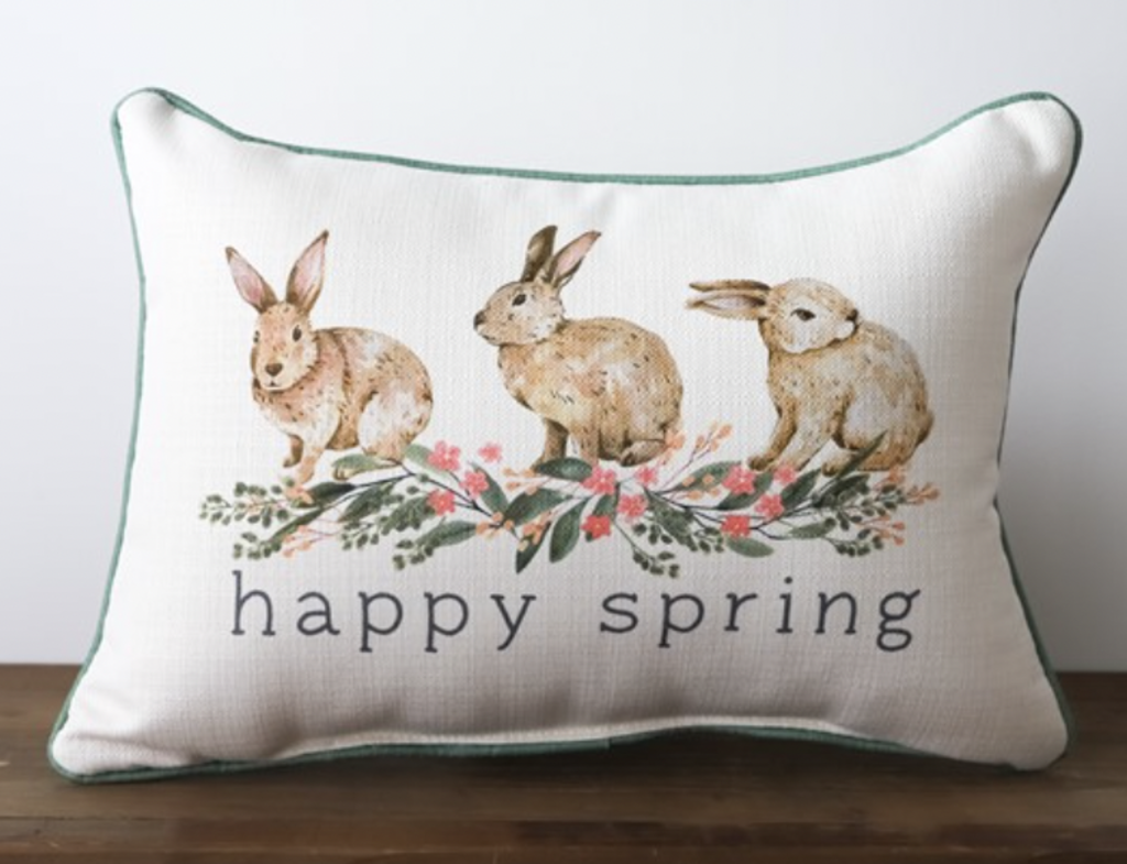 Happy Spring Bunnies Pillow