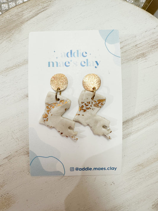 Large Gold Speckled LA Dangle - 1
