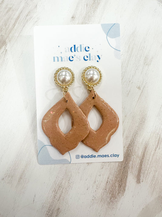 Bronze Resin Dangles with Pearl - 1